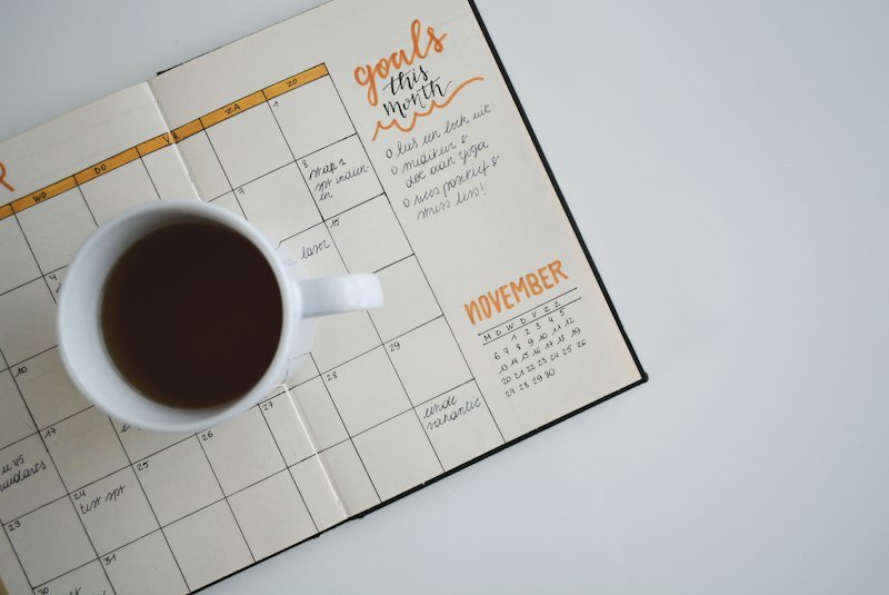 Vintage watch, compass, and calendar planning book